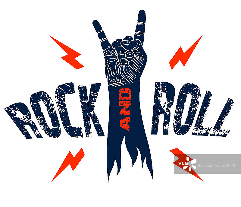 摇滚手势与闪电音乐图片素材