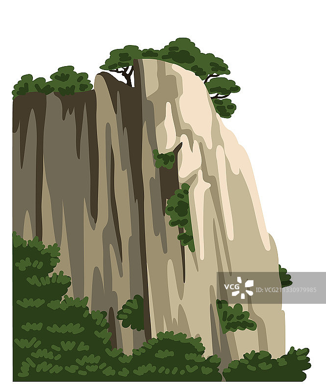 亚洲风格山丘岩石独立元素图片素材