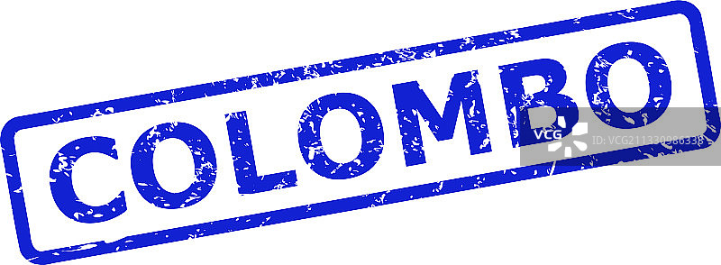 带有磨砂纹理和圆角的科伦坡印章图片素材