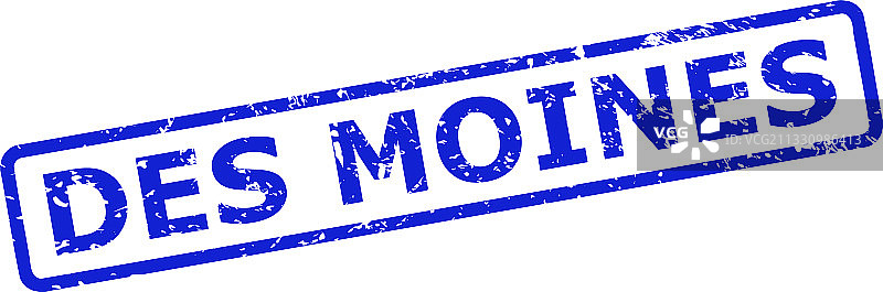 带有纹理和圆角的得梅因印章图片素材