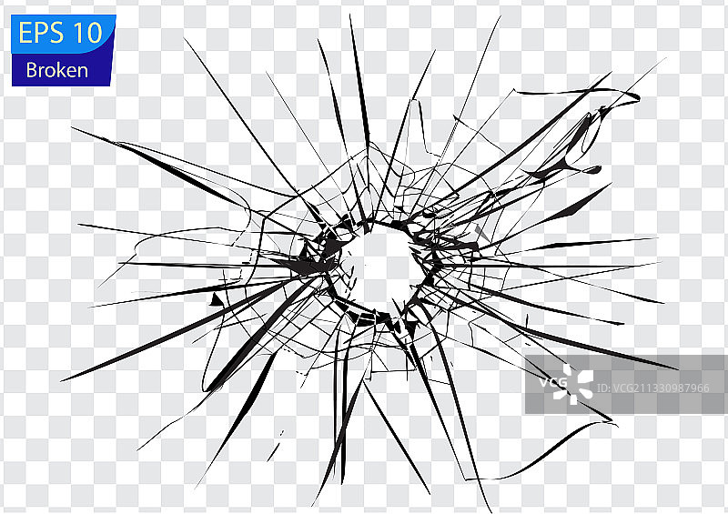 玻璃上的裂缝和弹孔图片素材