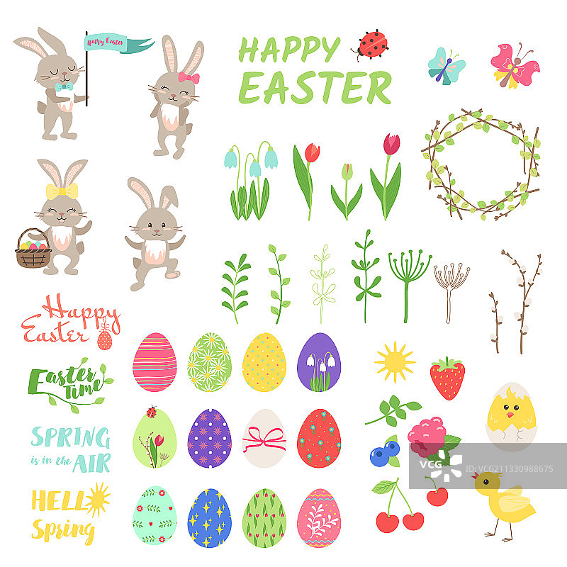 复活节设计元素合集图片素材