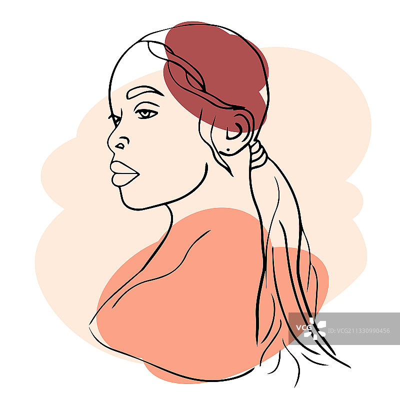 抽象女性面部线条艺术极简风格图片素材