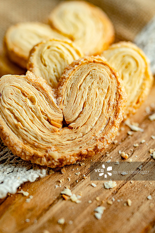 点心广式美食烘焙, 蝴蝶酥图片素材