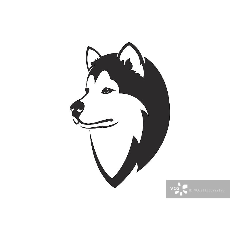 西伯利亚哈士奇狗头设计图片素材