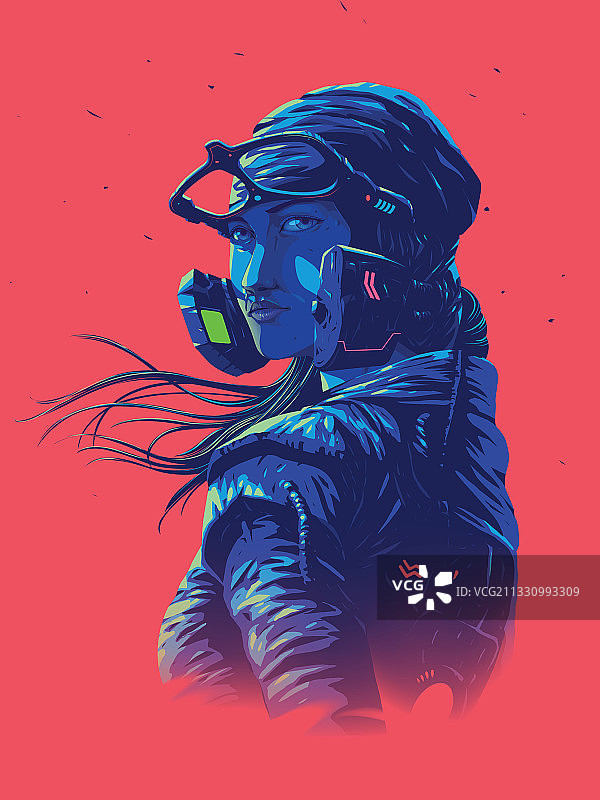 海报尺寸的未来女飞行员图片素材