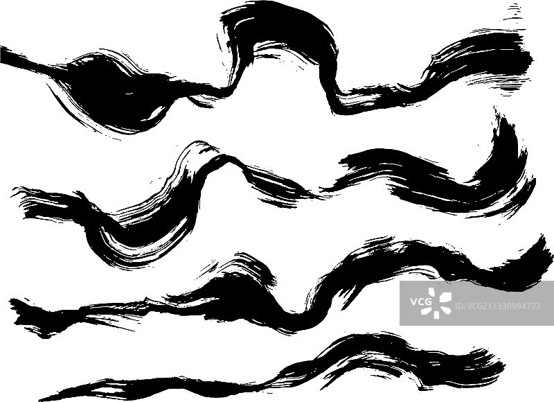 黑色墨水笔触图片素材