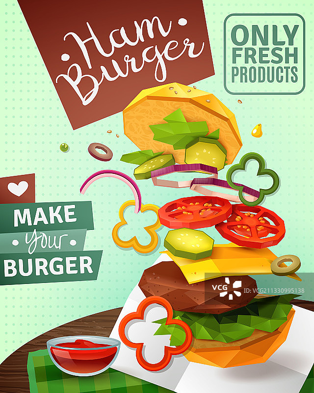 3D汉堡广告海报图片素材