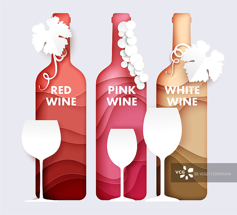 葡萄酒瓶和玻璃杯套装图片素材