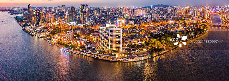 中国,广东,广东省,广州,广州市,荔湾,荔湾区,沙面,夜景,图片素材