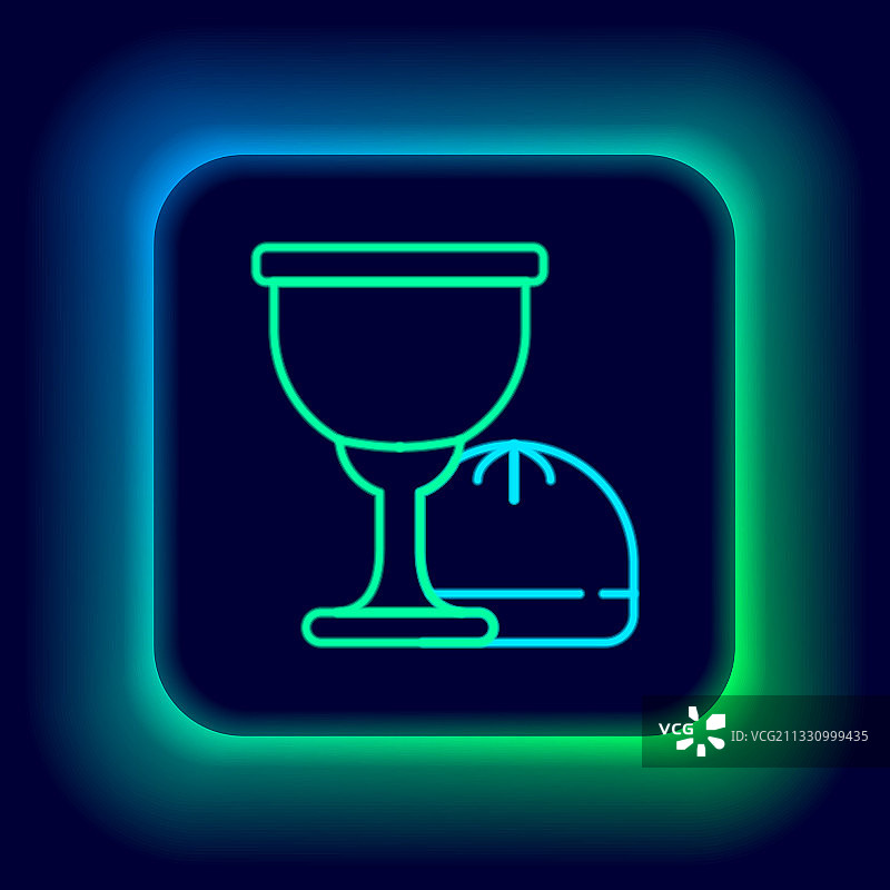 发光霓虹灯圣杯图标图片素材