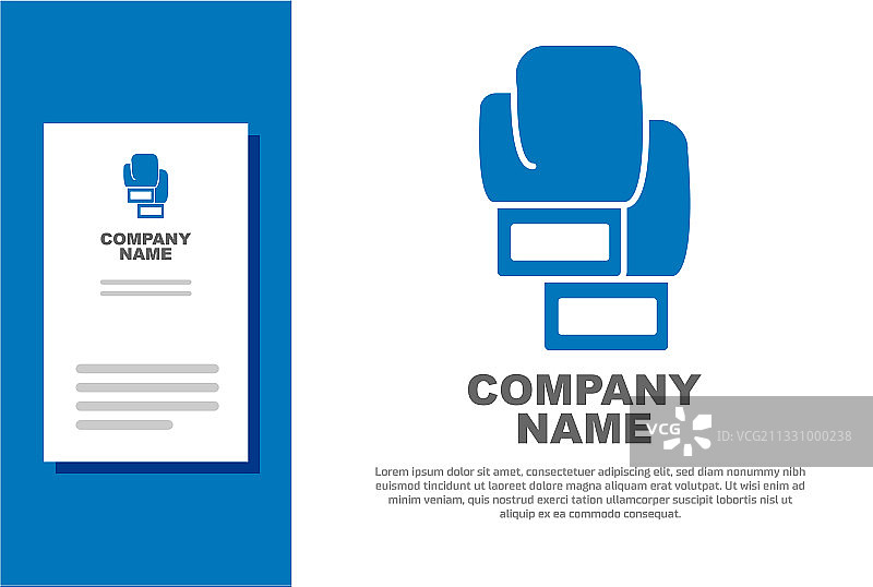 白色背景上孤立的蓝色拳击手套图标图片素材