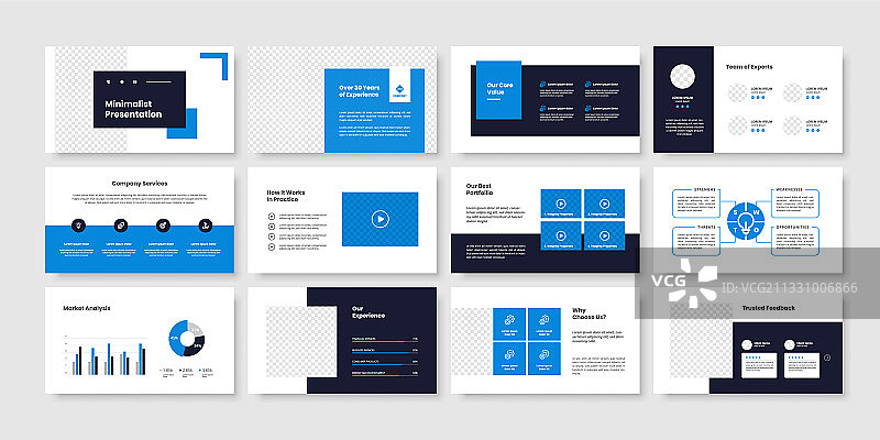 简约商务幻灯片演示模板图片素材