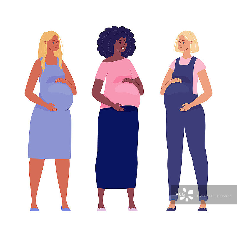 美丽的孕妇准妈妈套装图片素材