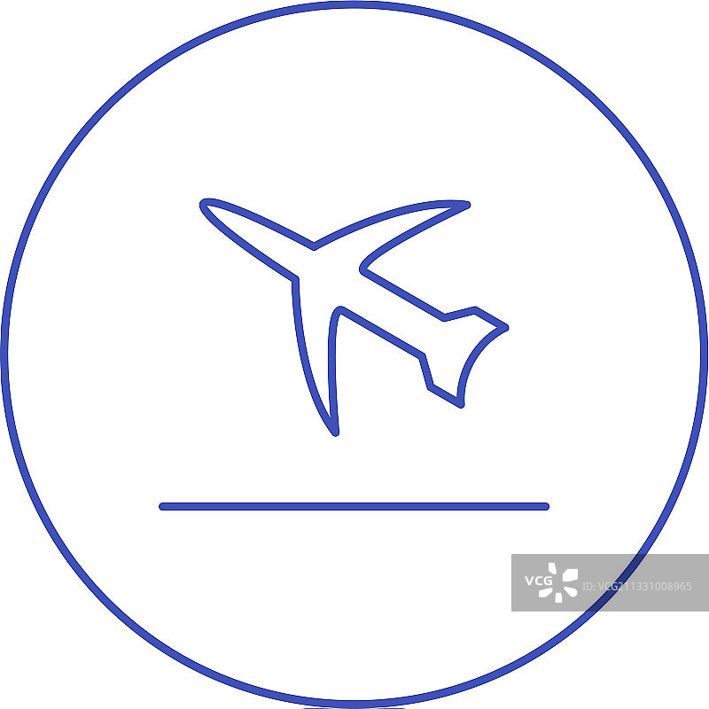 独特的航班起飞线性图标图片素材