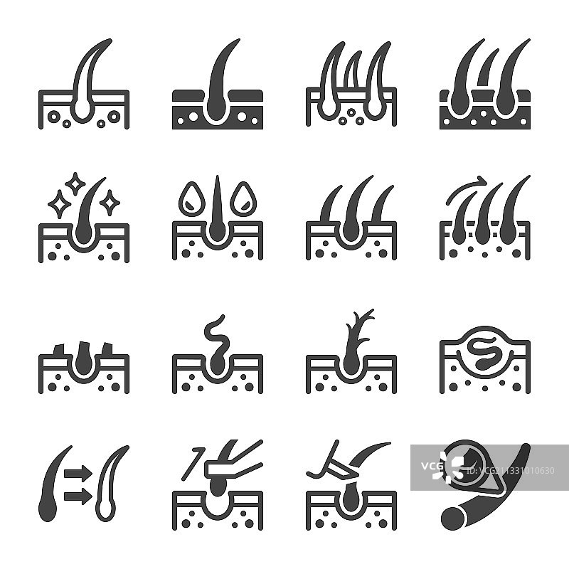 头发图标集图片素材