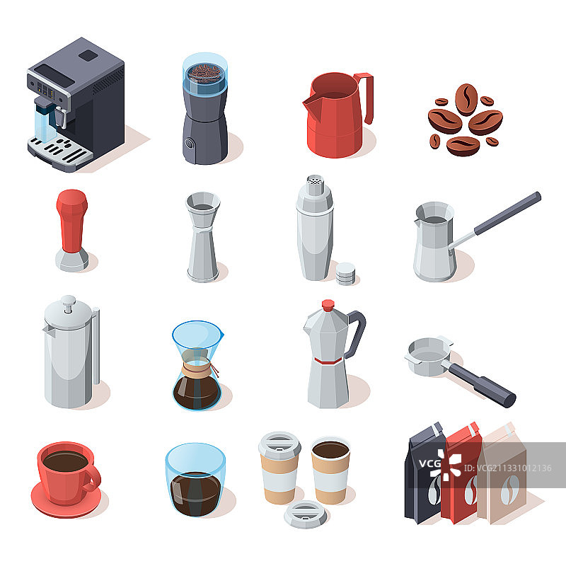 咖啡设备图标集图片素材