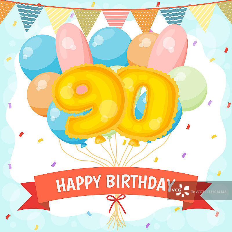 带大号箔数字的生日快乐贺卡图片素材