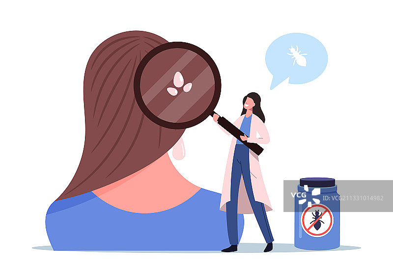 关于头虱疾病的卫生概念图片素材