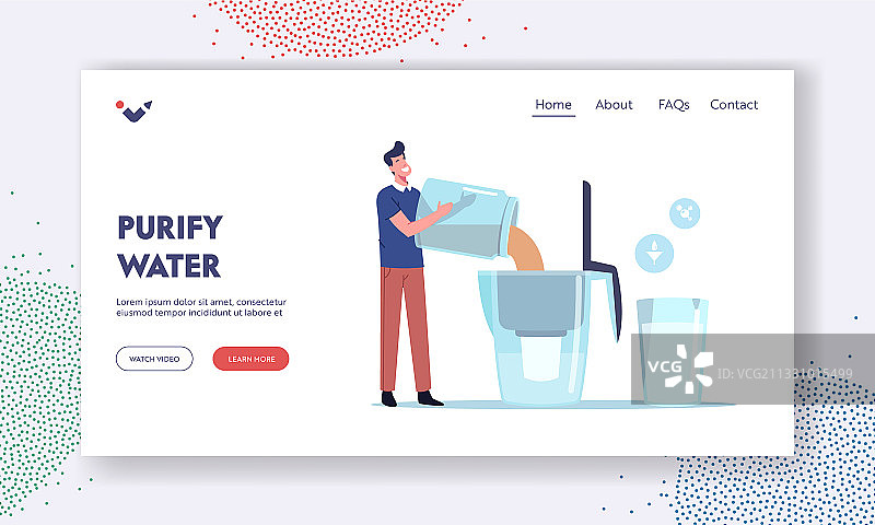 水过滤引导页模板图片素材
