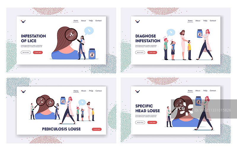 Pediculosis 引导页模板套装图片素材