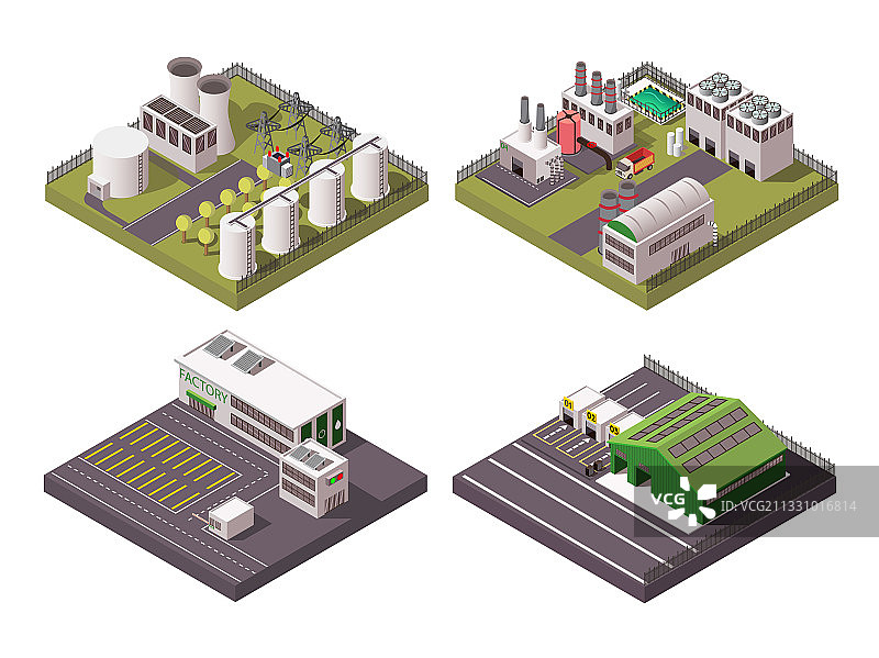 工厂构成2x2合集图片素材