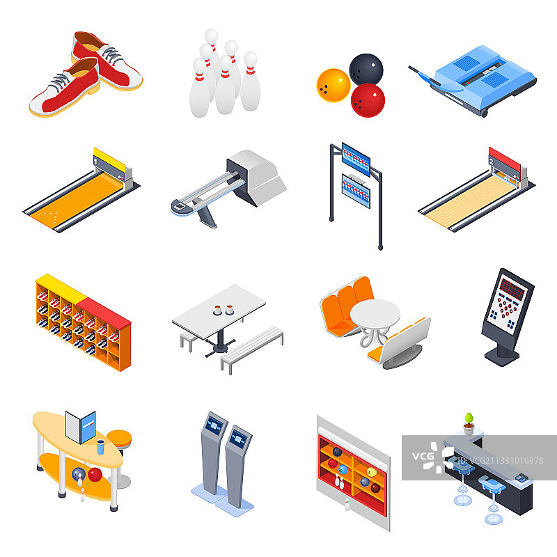 保龄球2.5D图标图片素材