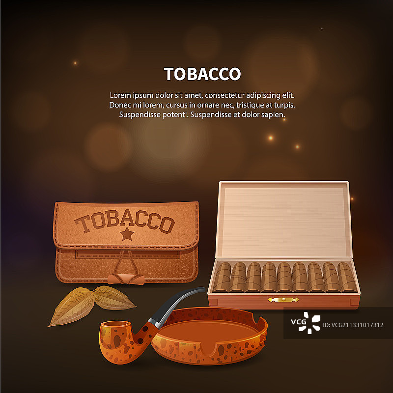 逼真的烟草组合图片素材