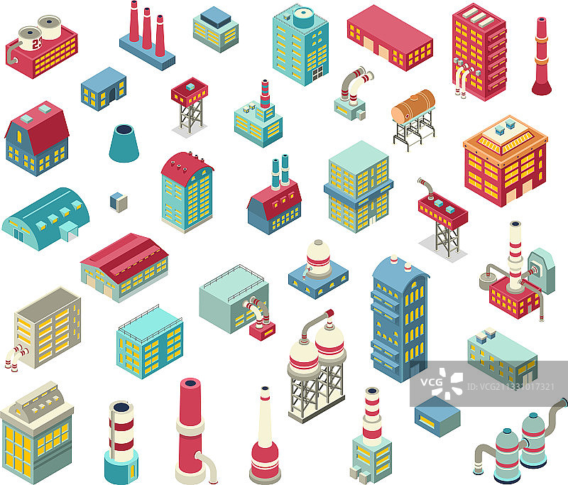 工厂2.5D物体集图片素材