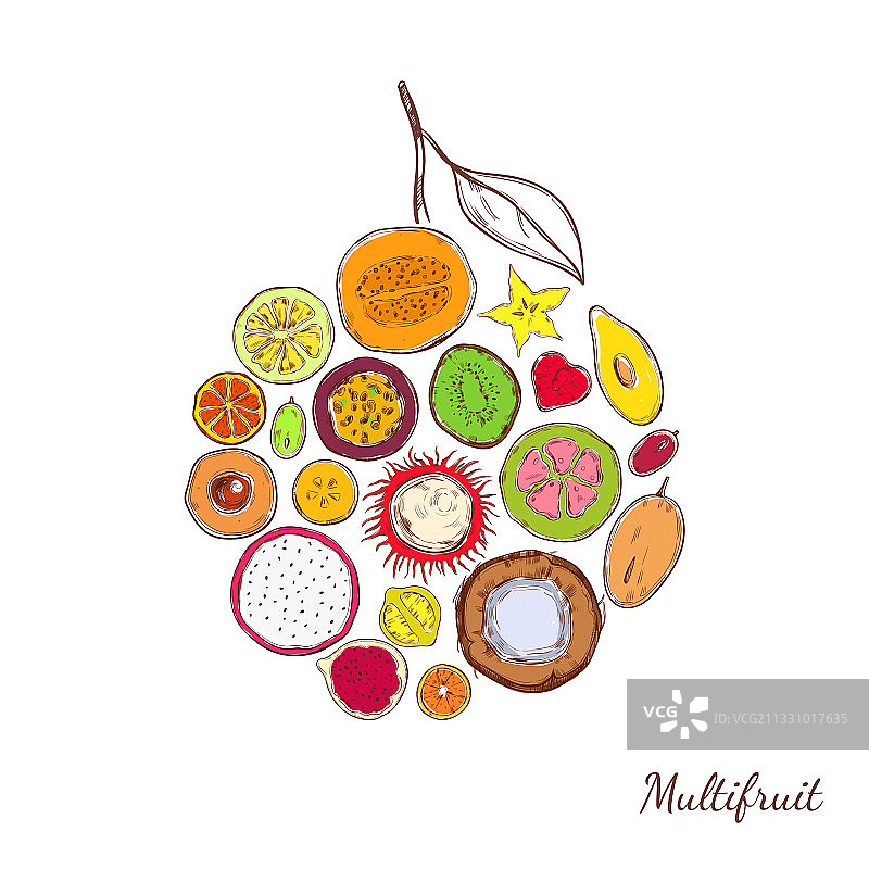 彩色异域产品概念素描图片素材