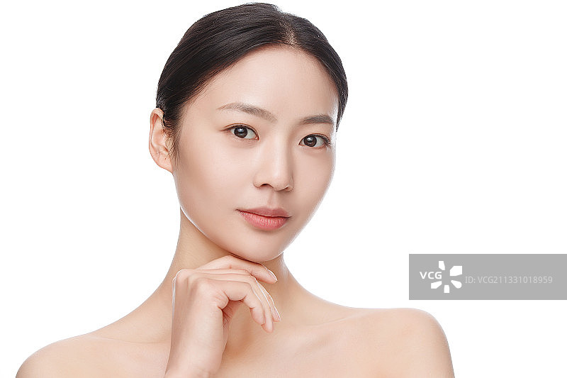 漂亮的年轻女人妆面肖像图片素材