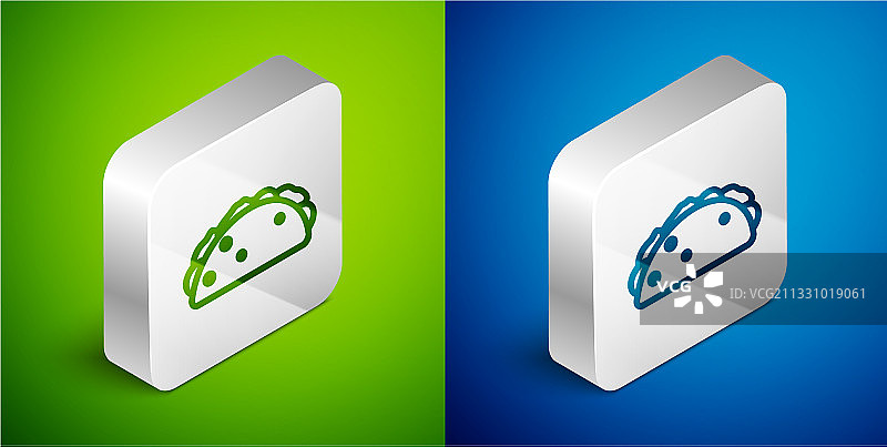 2.5D线条：玉米饼墨西哥卷饼图标图片素材