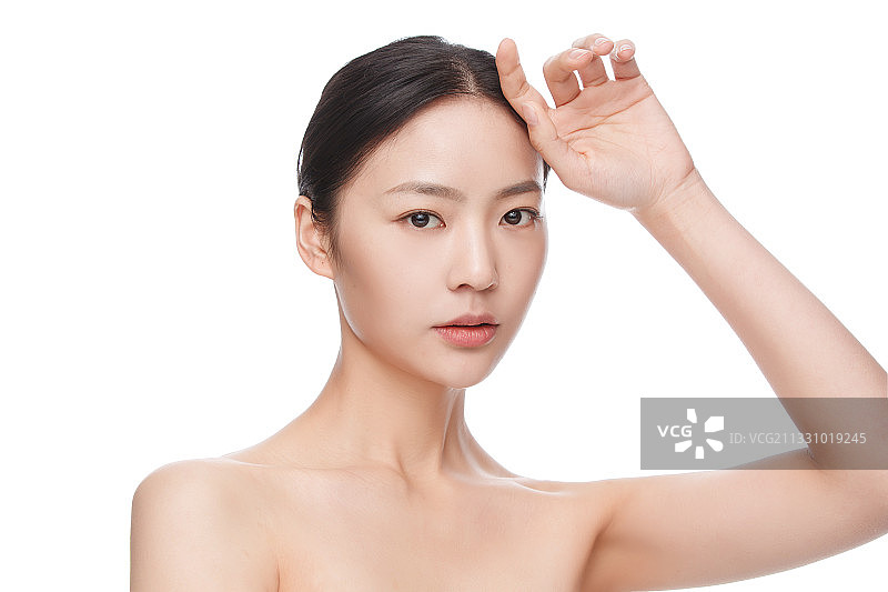 漂亮的年轻女人妆面肖像图片素材