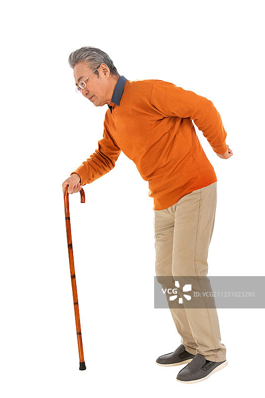 拄着拐杖的老年人图片素材