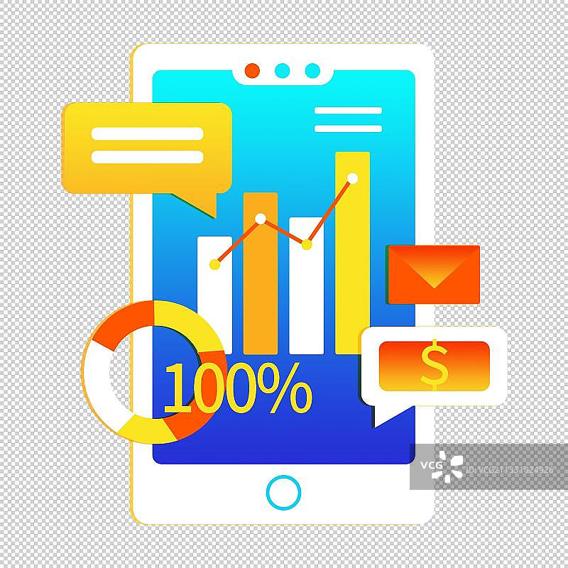 金融手机渐变元素图片素材