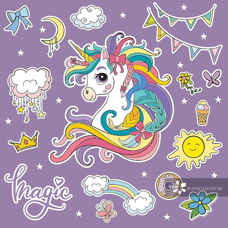 卡通独角兽图片素材