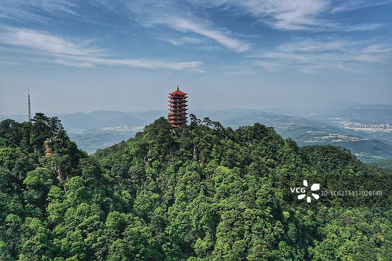 重庆北碚缙云山航拍图片素材