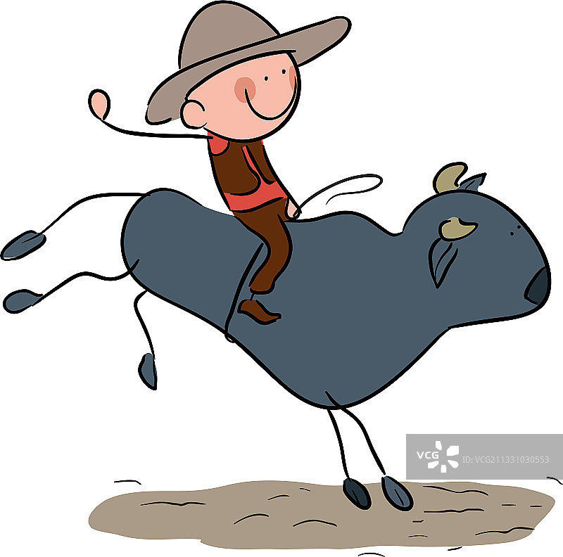 简笔画男孩斗牛图片素材