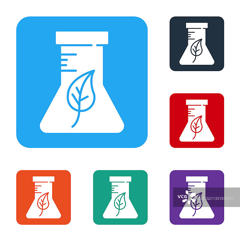 白色试管和烧瓶化学实验室试验图片素材