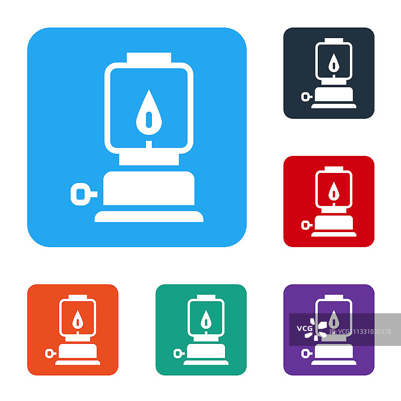 白色露营灯图标图片素材