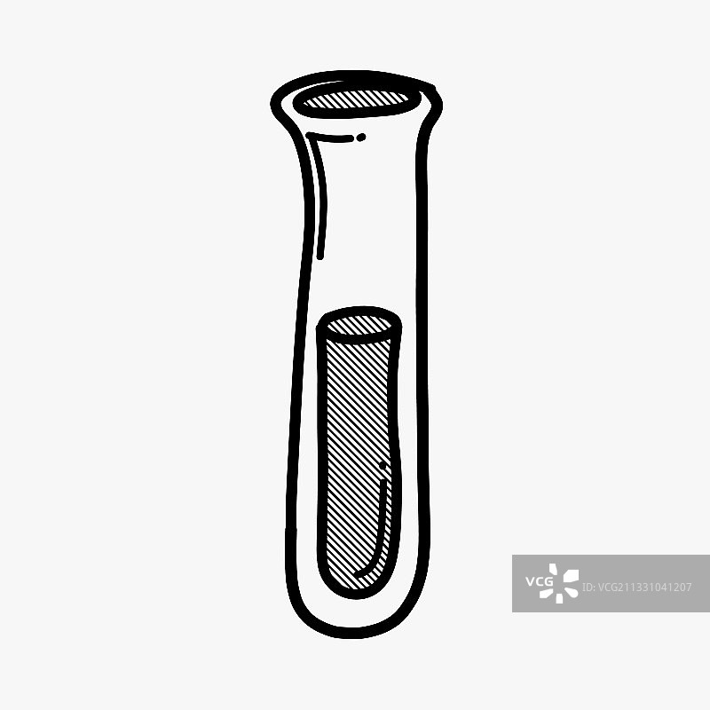 手绘试管涂鸦图标图片素材
