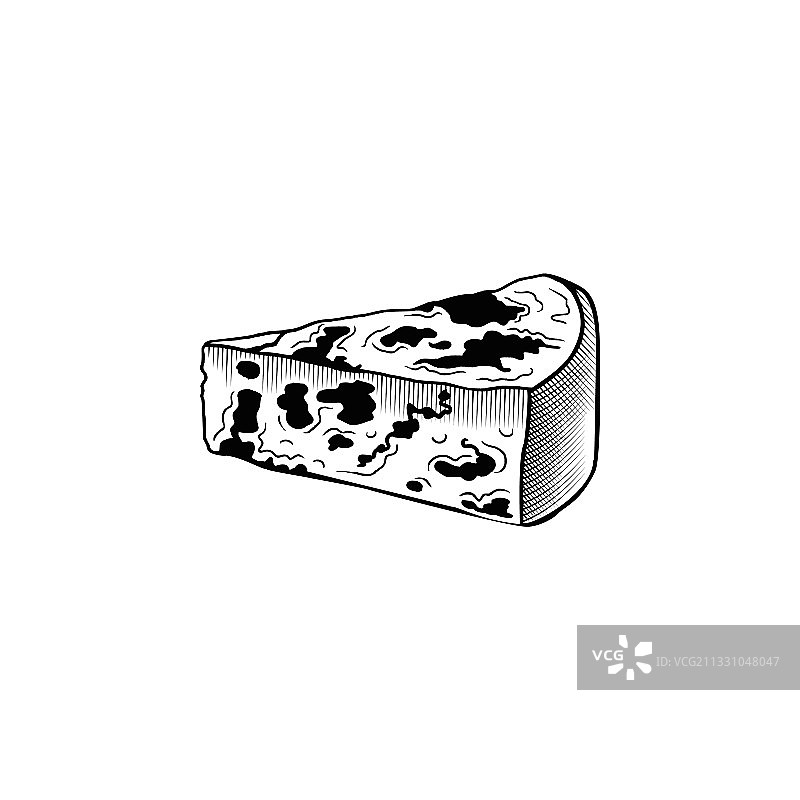 素描风格的蓝纹奶酪图标图片素材