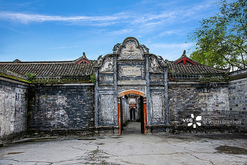 四川省大邑县刘文彩庄园牌楼图片素材