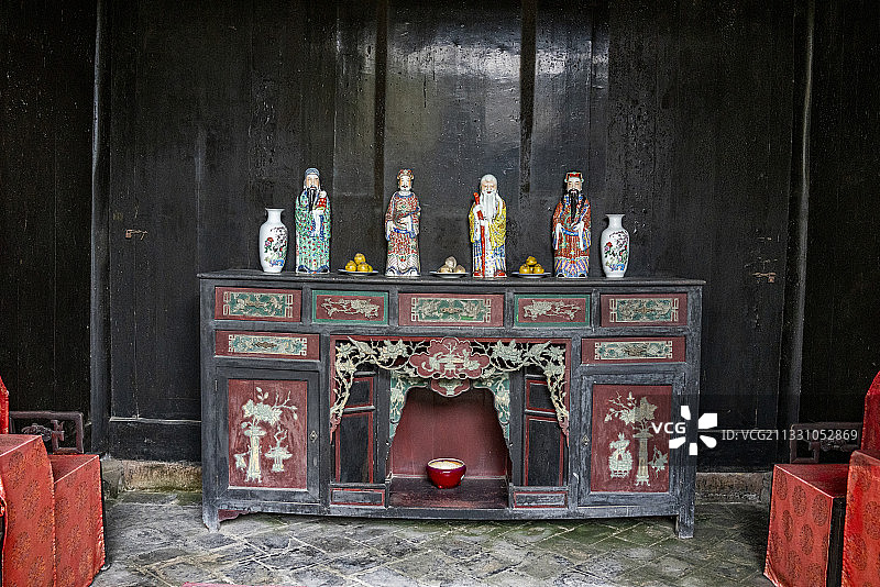 四川省大邑县刘文彩庄园卧房图片素材