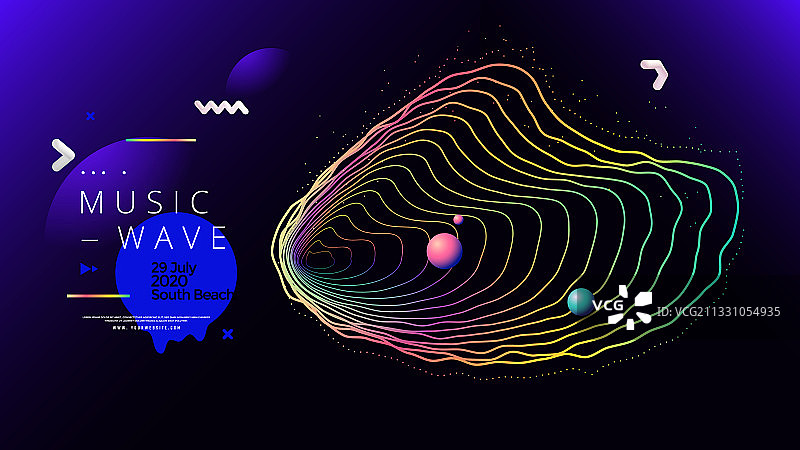 电子音乐节夏季海报设计图片素材