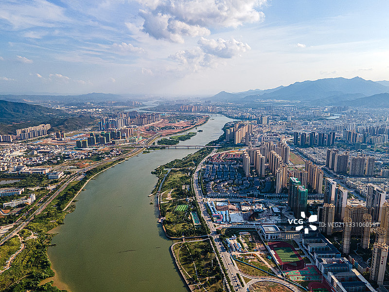 广东省河源市源城区城市风光景观图片素材