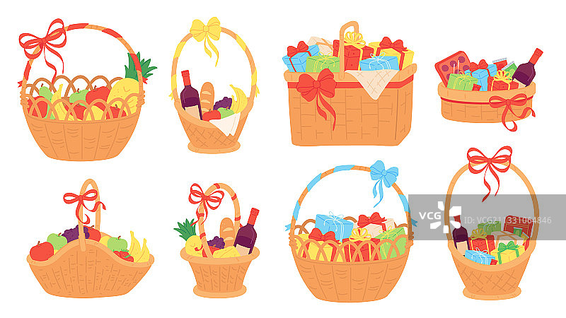 柳条礼品篮及礼盒图片素材