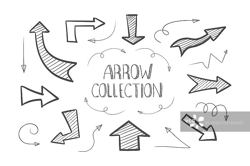 手绘箭头图标合集图片素材