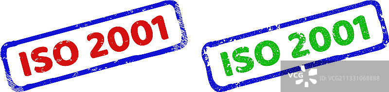 具有双色粗糙矩形水印的ISO 2001图片素材