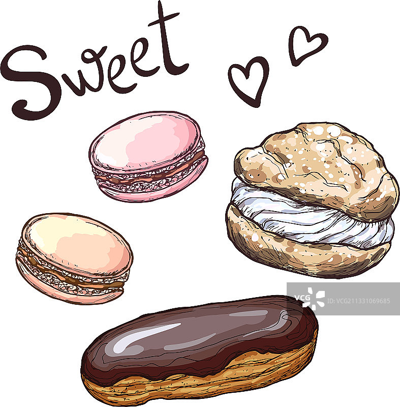 咖啡糖果套餐图片素材